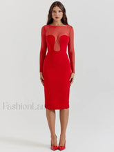 Sheer Strapless Midi Dress