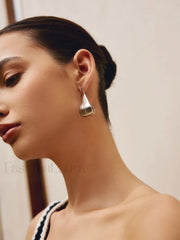 Shining Leaf Graceful Hoop Earnings Silver / One Size Earrings