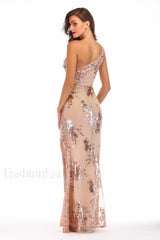 Shining Sequin Highly Charming Split Maxi Dress