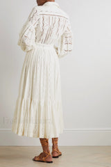 Sienna Tiered Broderie Charming Anglaise Midi Dress