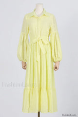 Sienna Tiered Broderie Charming Anglaise Midi Dress S / Buttercup