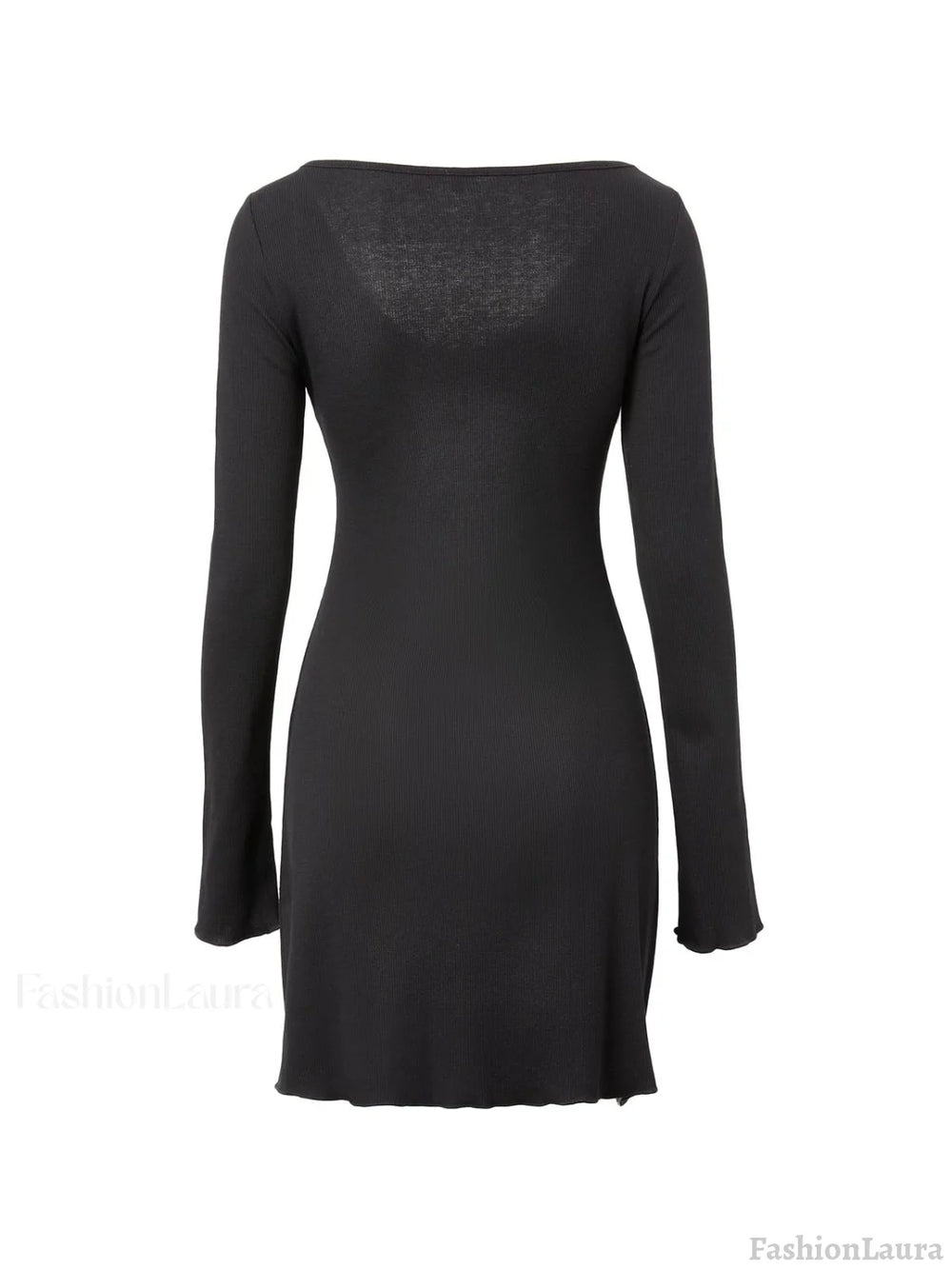 Simple Knitted Long Sleeve Mini Dress Mini Dresses