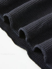 Simple Knitted Long Sleeve Mini Dress Mini Dresses