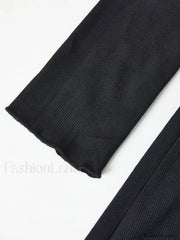 Simple Knitted Long Sleeve Mini Dress Mini Dresses