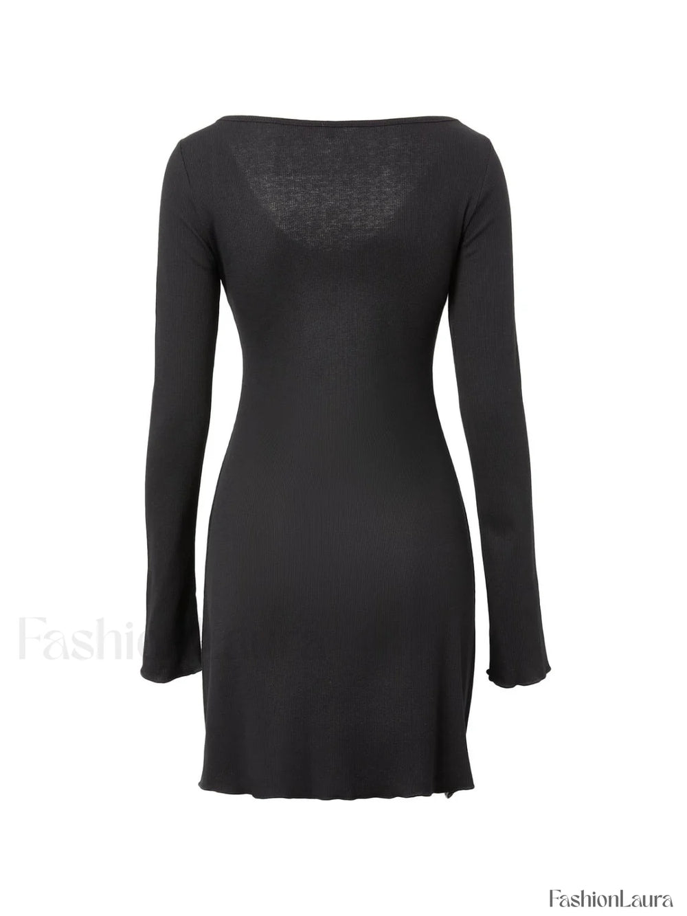 Simple Knitted Long Sleeve Mini Dress Mini Dresses