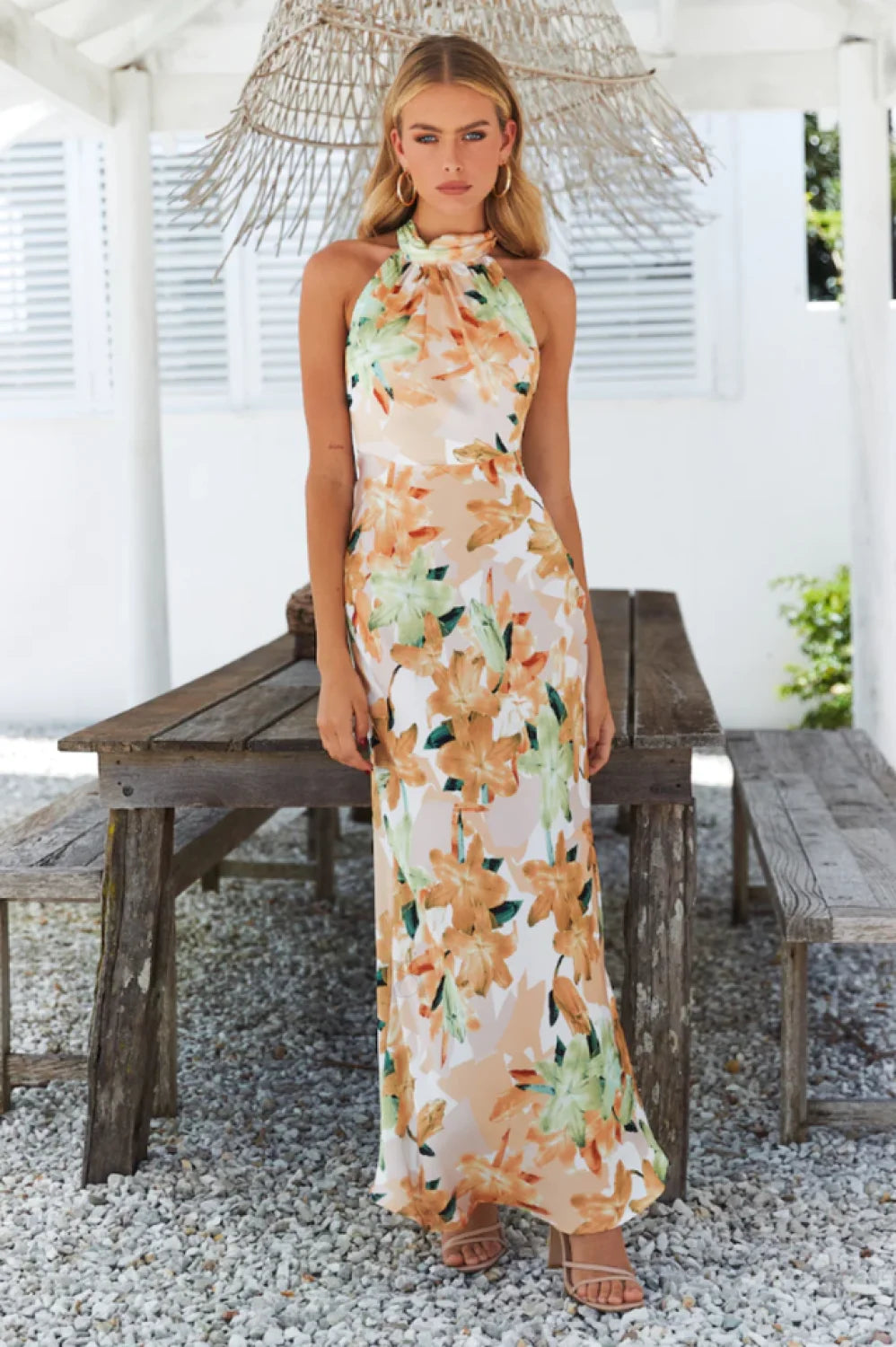 Simply Sleek Stylish Maxi Dress S / Orange