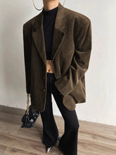 Single Breasted Graceful Corduroy Blazer Dark Brown / XS Blazers