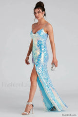 Skylar Sequin Stylish A Line Formal Dress