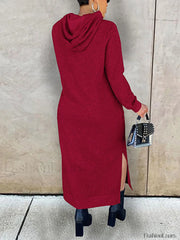 Slant Pockets Hoodie Dress Sweatshirts & Hoodies L