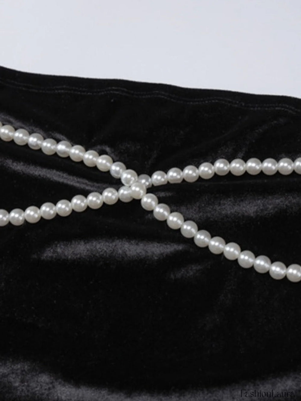 Sleeve Cover Faux Pearl Strapless Velvet Mini Dress Mini Dresses