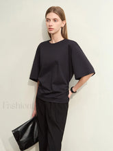 Slightly Elastic Loose Cotton T Shirt