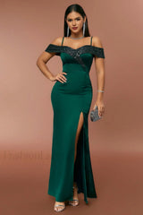 Slim Fit Spliced Charming Sequin Maxi Dress