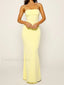 Slim Square Backless Maxi Dress yellow / S