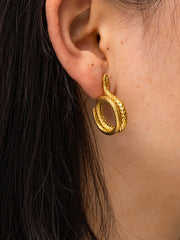 Snake Charming Shape Earrings Gold / One Size Earrings