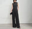 Solid Sleeveless Turtleneck Slim T Shirt Black / S