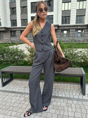 Solid Structured Graceful Suit Pants Pants