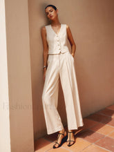 Solid Suit Graceful Straight Leg Pants Khaki / XS Pants