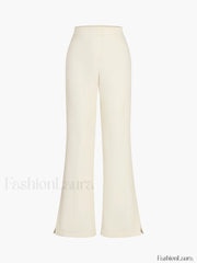 Solid Tube Top With Modern Wide Leg Pants Set Pant Sets