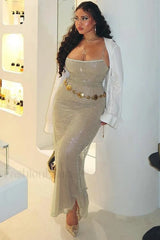 Sparkle Sequined Stylish Fit Maxi Dress