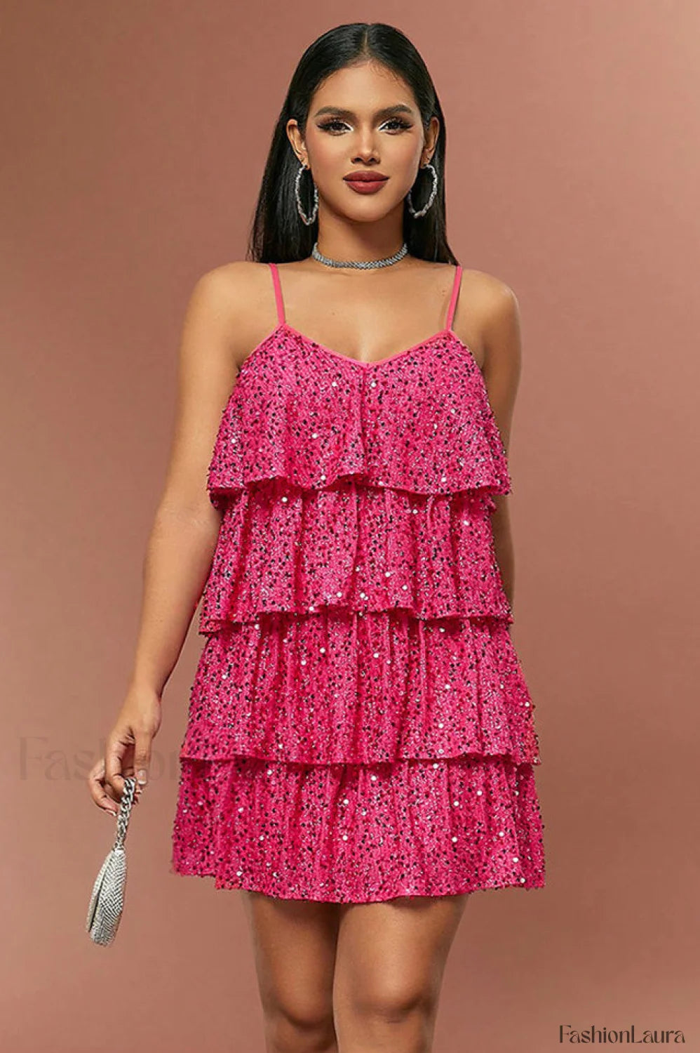 Sparkly Layered Cake Charming Cami Party Dress