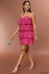 Sparkly Layered Cake Charming Cami Party Dress