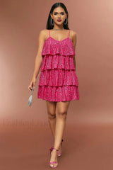 Sparkly Layered Cake Charming Cami Party Dress