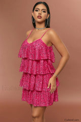 Sparkly Layered Cake Charming Cami Party Dress