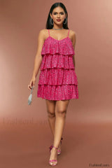 Sparkly Layered Cake Charming Cami Party Dress