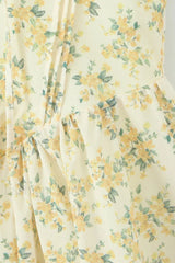 Spice Girl Deep V Neck Backless Pleated Printed A Line Mini Dress