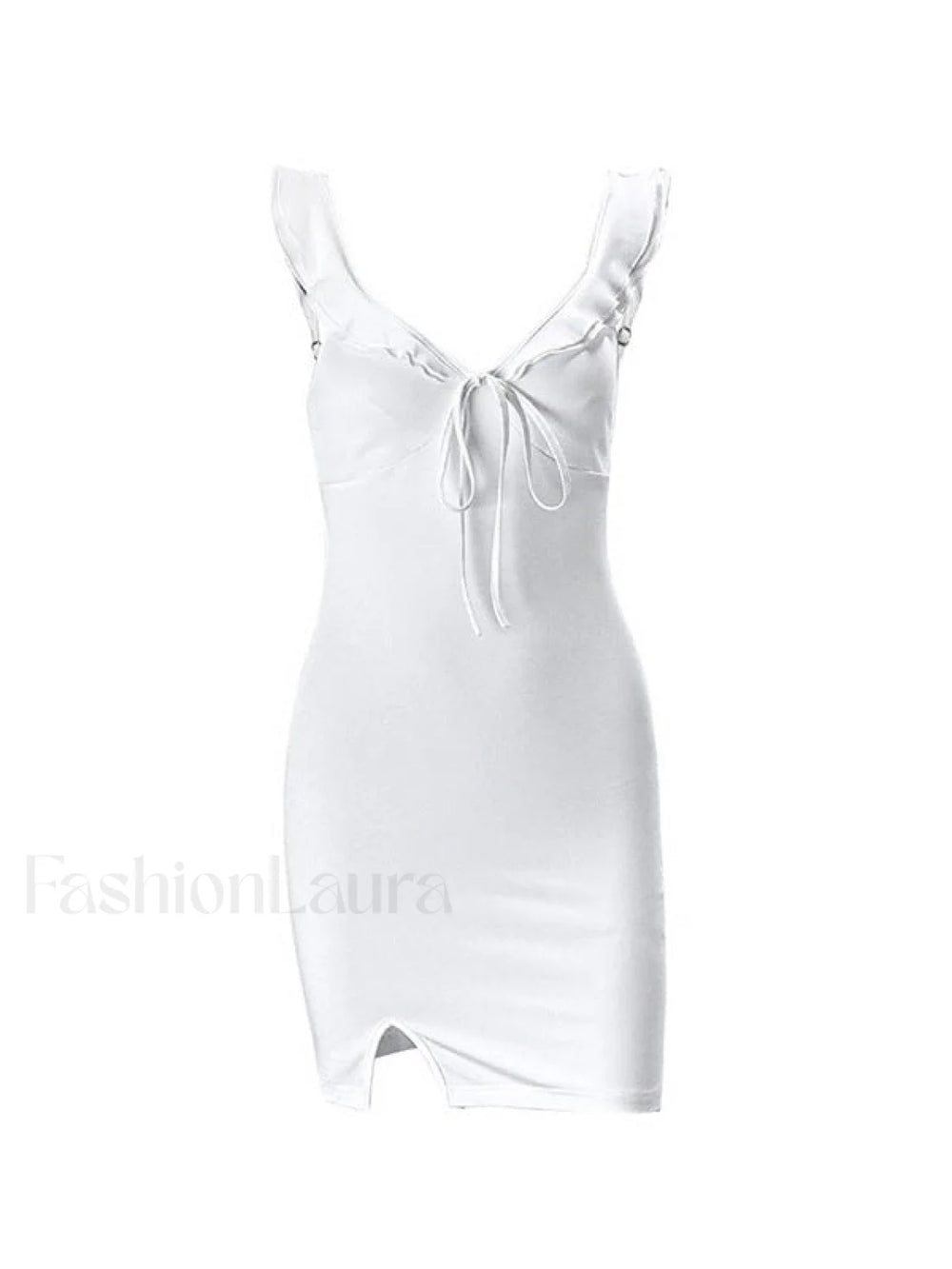 Split V Neck Mini Dress Mini Dresses