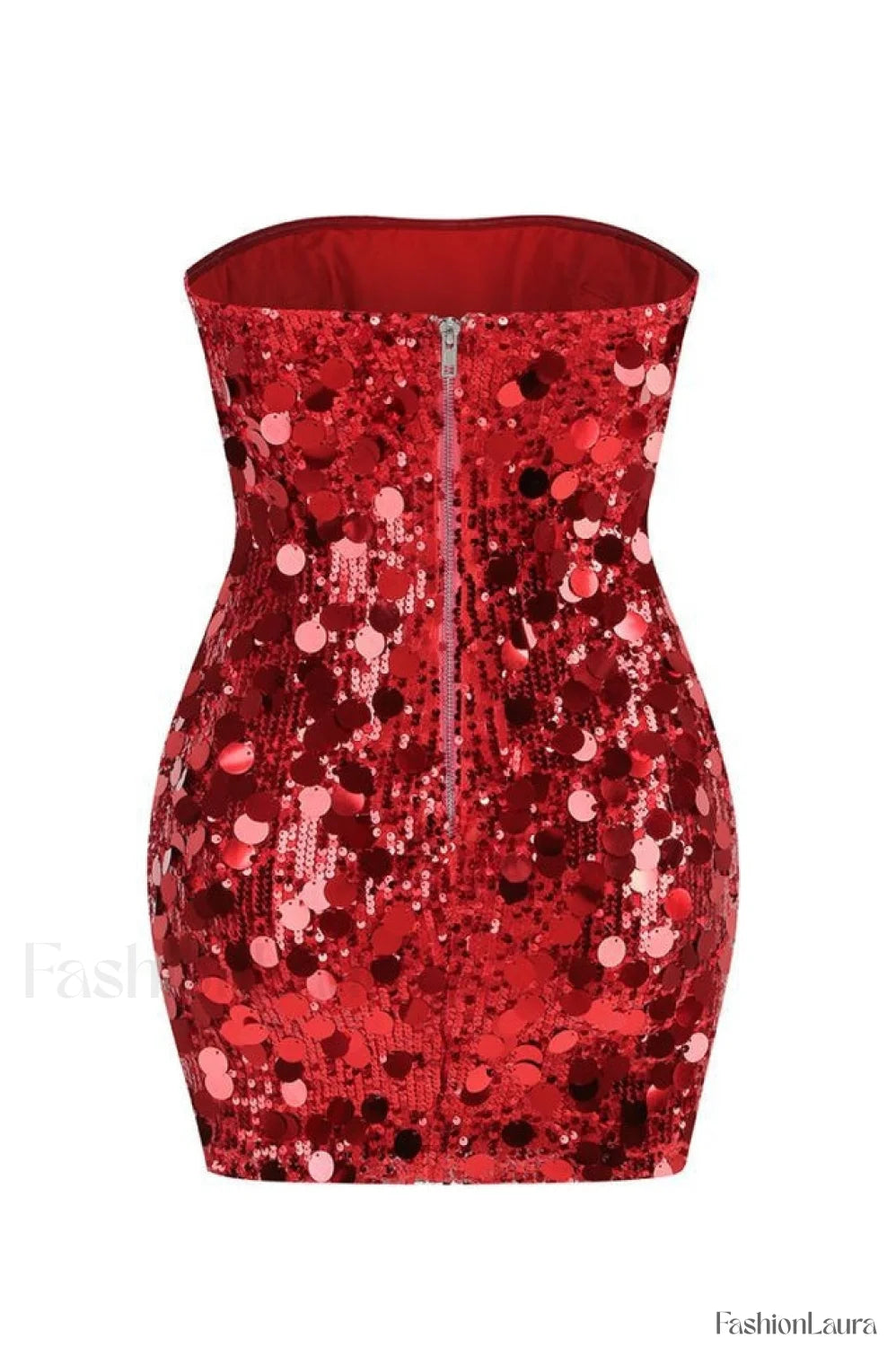 Stergiani Sequin Stylish Strapless Mini Dress