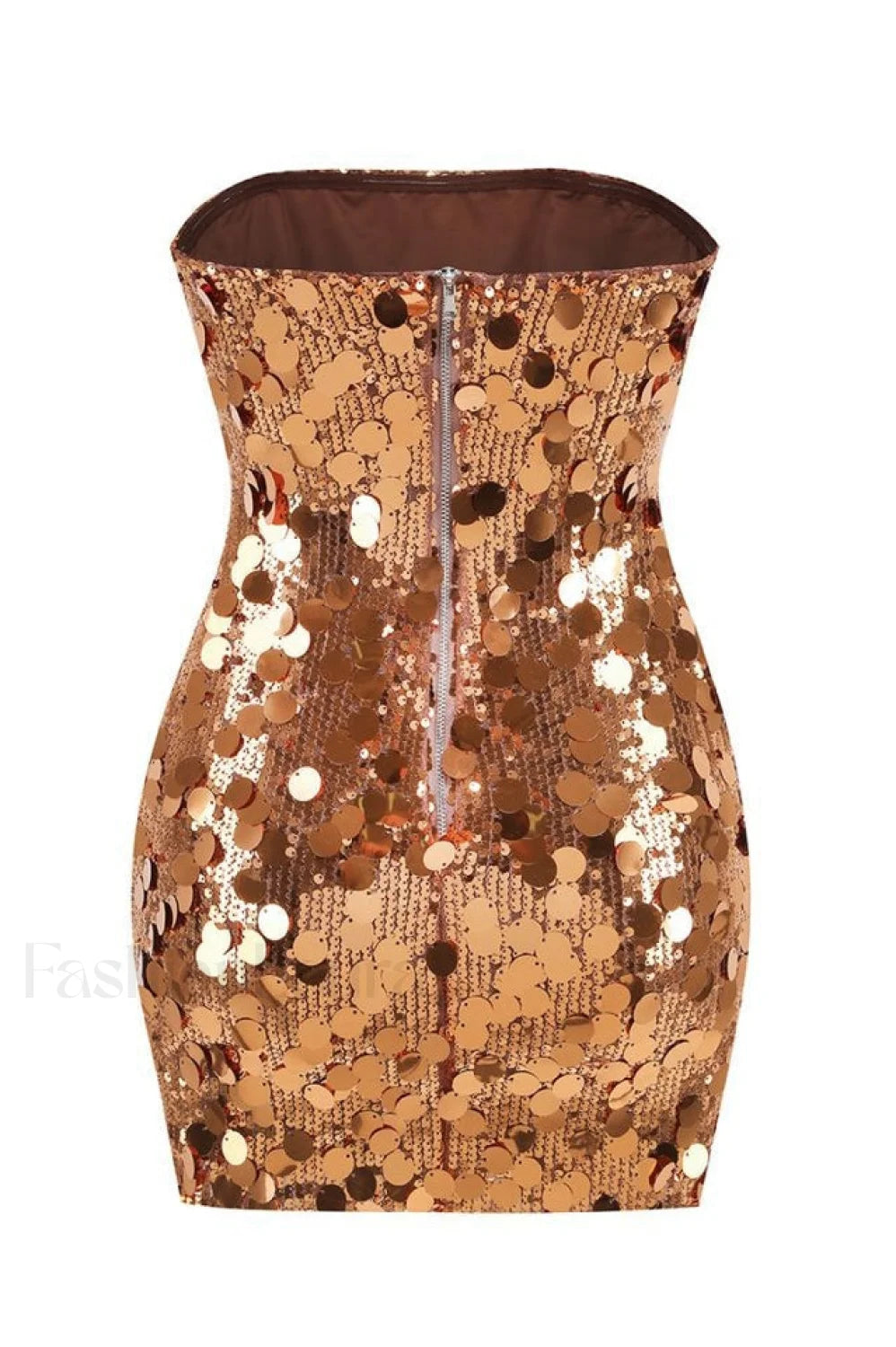 Stergiani Sequin Stylish Strapless Mini Dress
