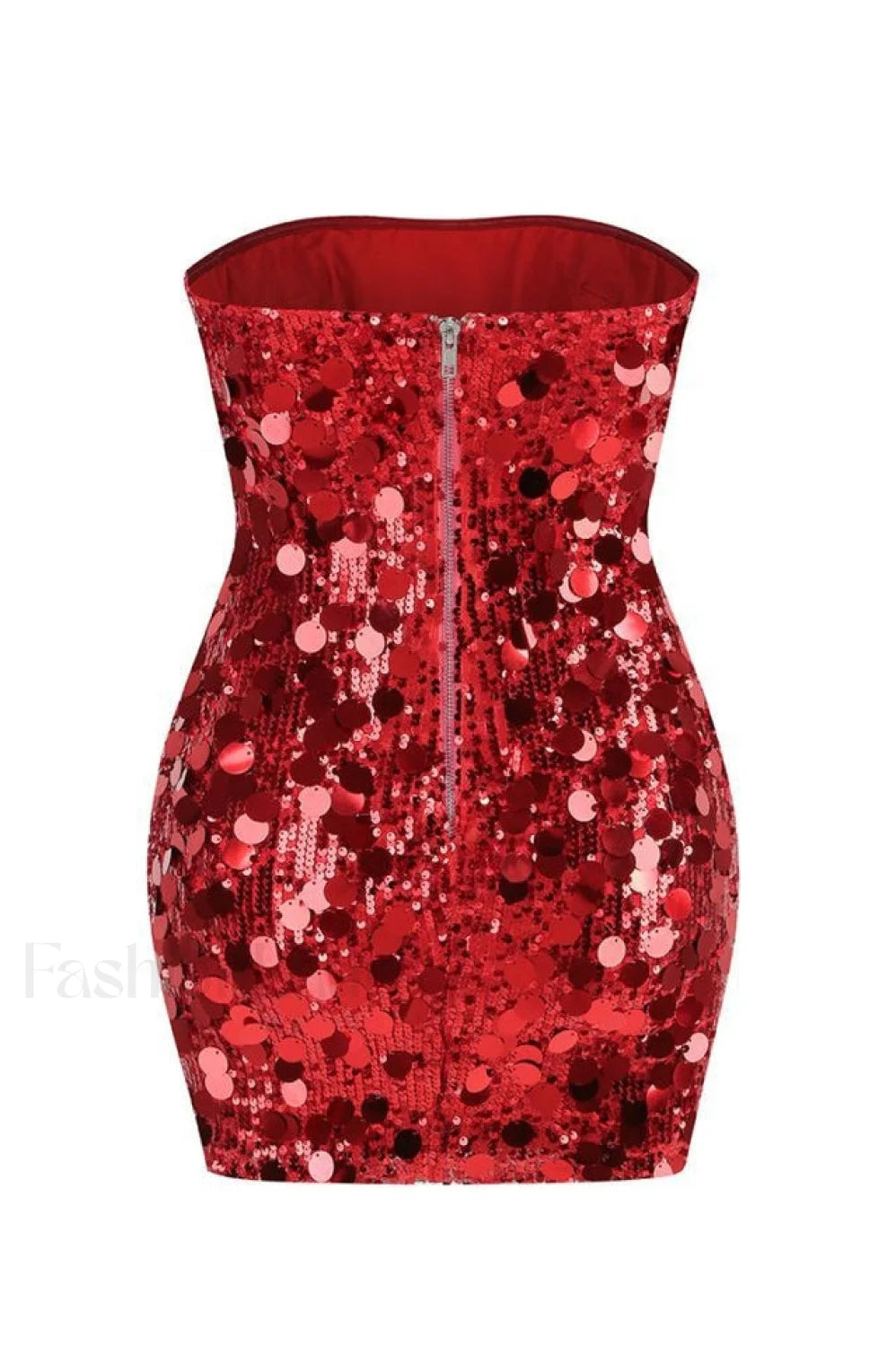 Stergiani Sequin Stylish Strapless Mini Dress