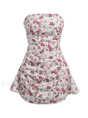 Strapless Floral Mini Dress Mini Dresses