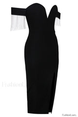 Strapless Slit Stylish Bandage Dress