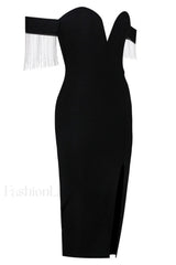 Strapless Slit Stylish Bandage Dress