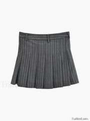 Stripe Pleated Graceful Mini Skirt Skirts