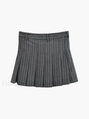 Stripe Pleated Graceful Mini Skirt Skirts