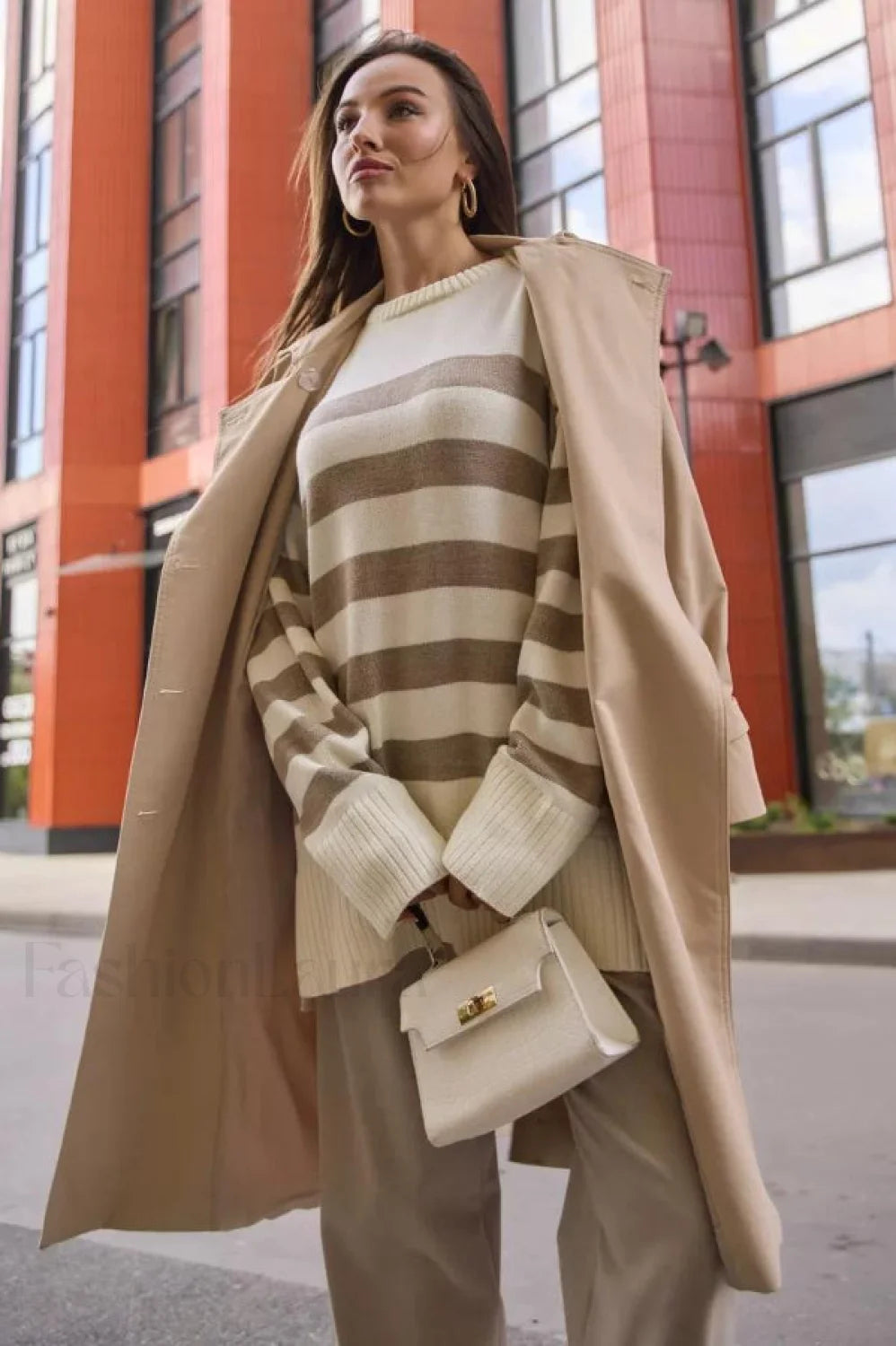 Striped Loose Knit Pullover Sweater