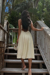 Sunny Sounds Stylish Midi Dress XL / Beige