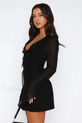 Surround Sound Stylish Mesh Mini Dress