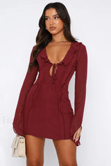 Surround Sound Stylish Mesh Mini Dress S / Red