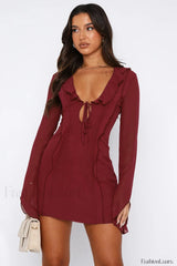 Surround Sound Stylish Mesh Mini Dress S / Red