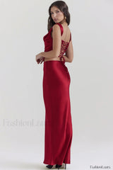 Sydel Satin Bias Charming Cut Maxi Skirt Set