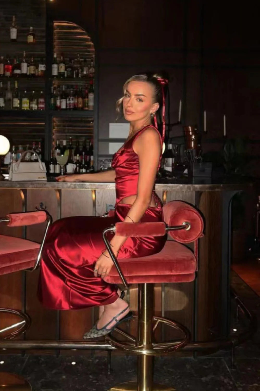 Sydel Satin Bias Charming Cut Maxi Skirt Set