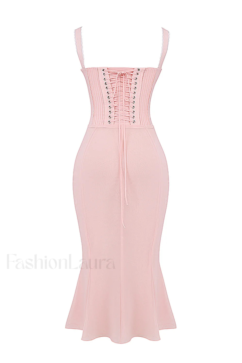 Syrah Soft Peach Charming Strappy Midi Dress