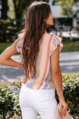 Take It Easy Charming Colorful Striped Top
