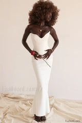 Tamara Ivory Stylish Strapless Corset Dress