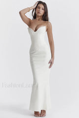 Tamara Ivory Stylish Strapless Corset Dress