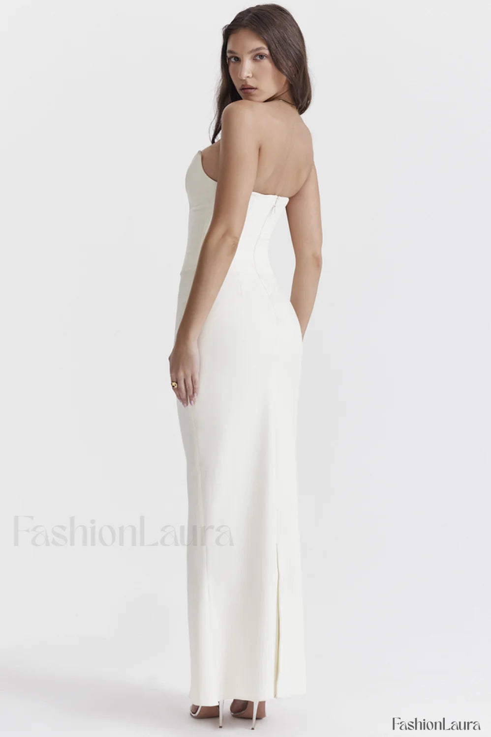Tamara Ivory Stylish Strapless Corset Dress